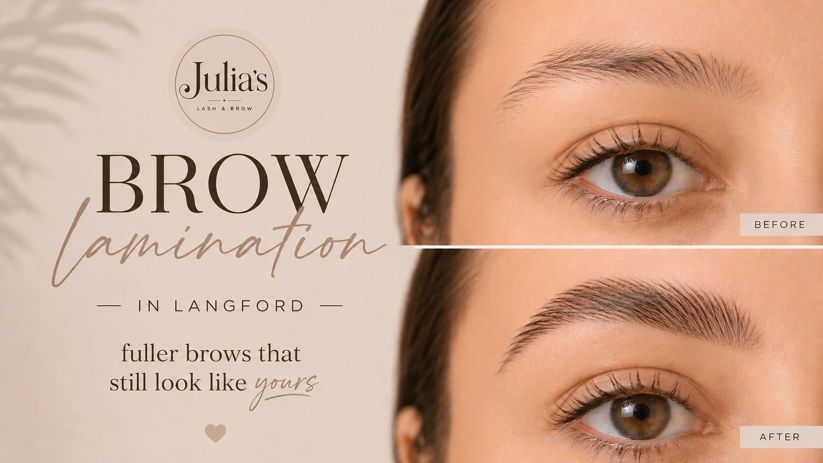 Brow lamination in Langford — fuller brows that still look like yours
